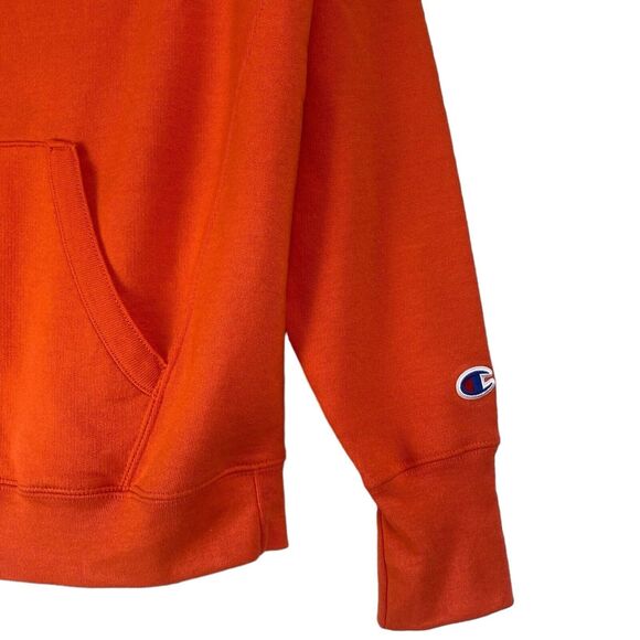 CHAMPION Women's Fleece Hoodie Big C Graphic Logo Orange Size M  470 - Picture 5 of 6